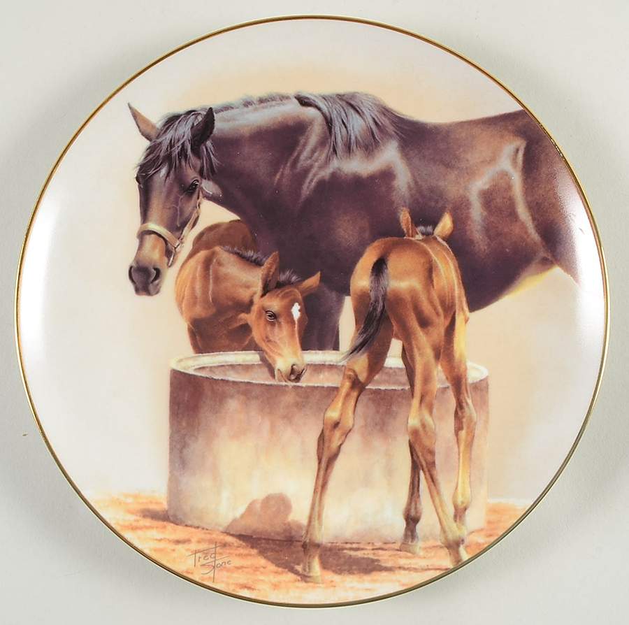 Mare and Foal 1 Water Trough - No Box by American Artists-1