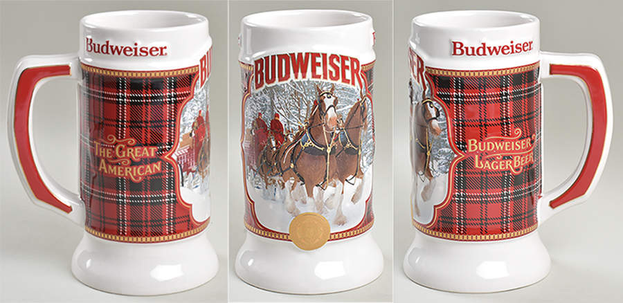 Anheuser Busch Holiday Stein Plaid Holiday - With Box by Anheuser-Busch-1