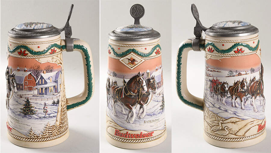 Anheuser Busch Holiday Stein American Homestead-Lidded/Signed/Numbere - No Box by Anheuser-Busch-1