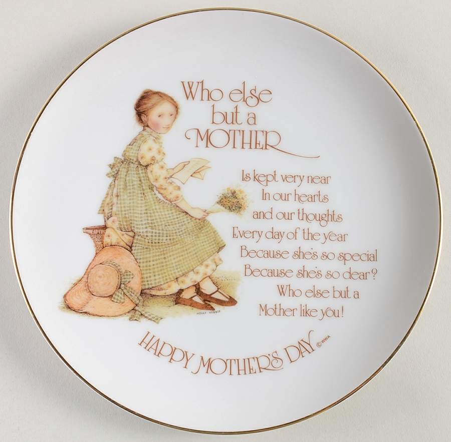 Holly Hobbie-Mother's Day Plate Who Else But A Mother - No Box 77a by American Greetings-1