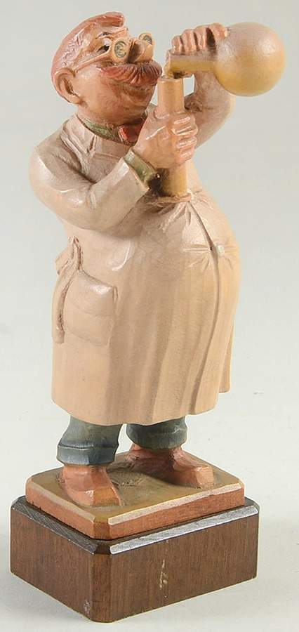 Anri Wood Carved Figurines Chemist - No Box by Anri-1