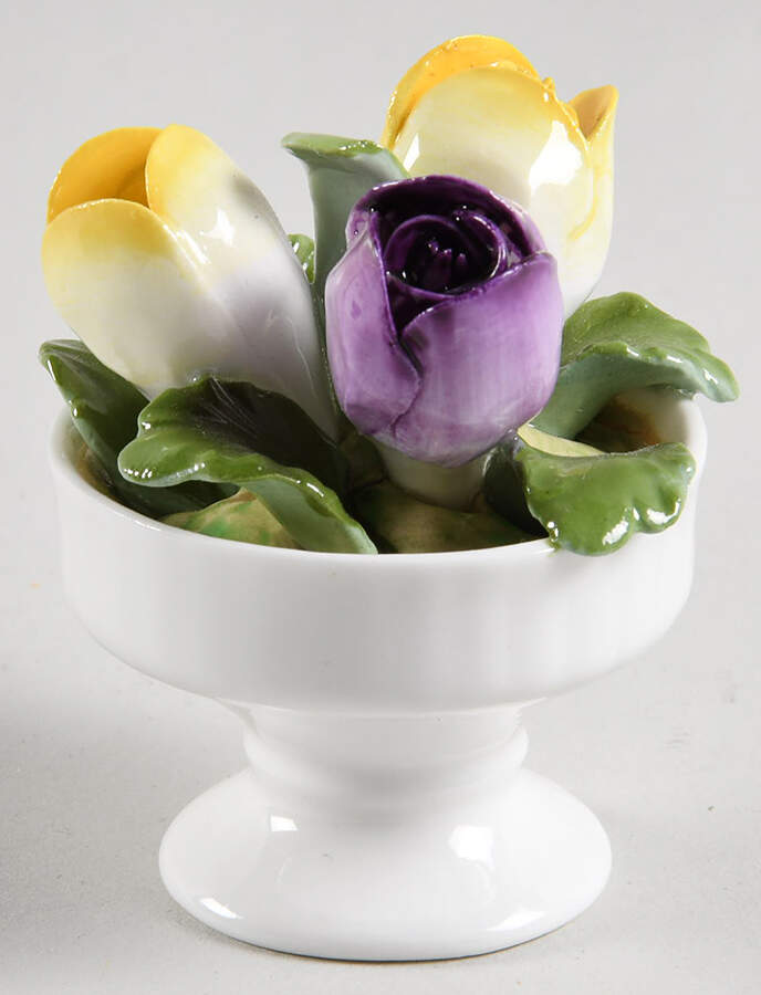 Floral Figurine February Crocus- 3 Flowers - Boxed by John  Aynsley & Sons-1
