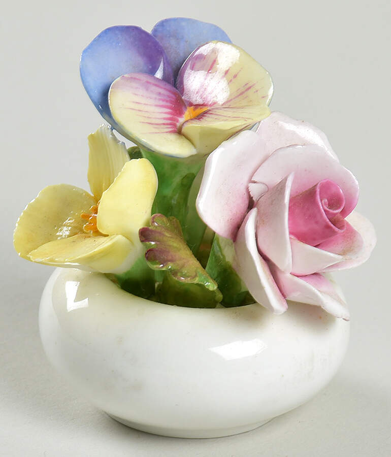 Floral Figurine Rose & Pansies - No Box by John  Aynsley & Sons-1