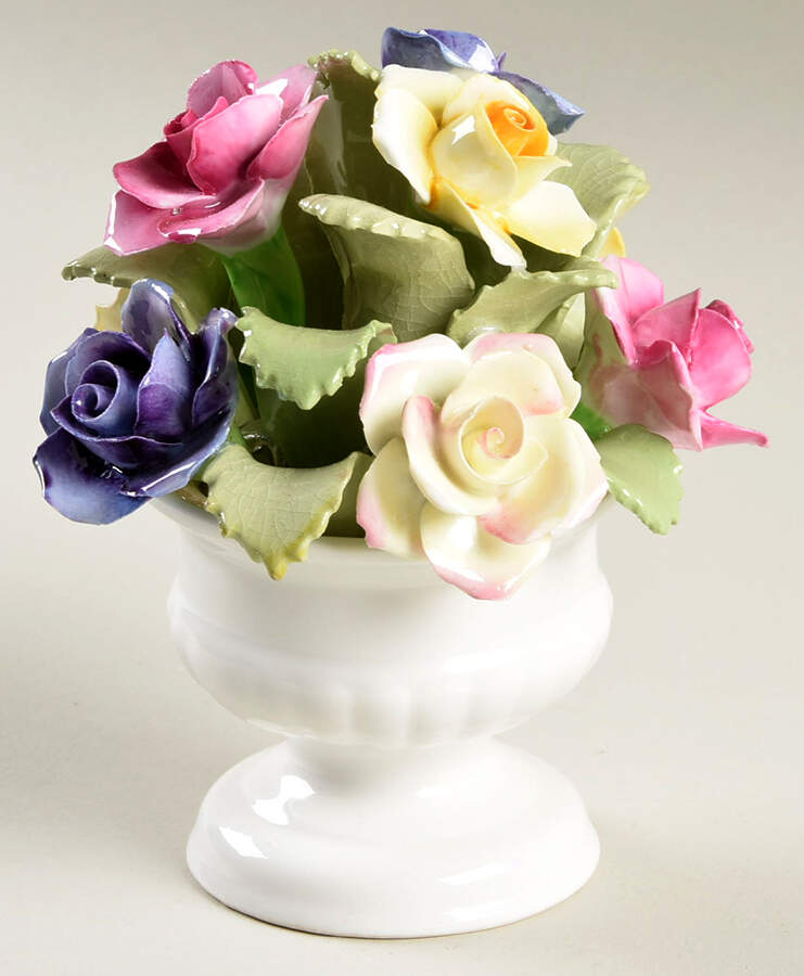 Floral Figurine Urn With Assorted Flowers - Boxed by John  Aynsley & Sons-1