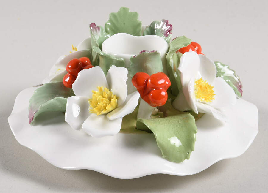 Floral Figurine Floral Candleholder - No Box by John  Aynsley & Sons-1