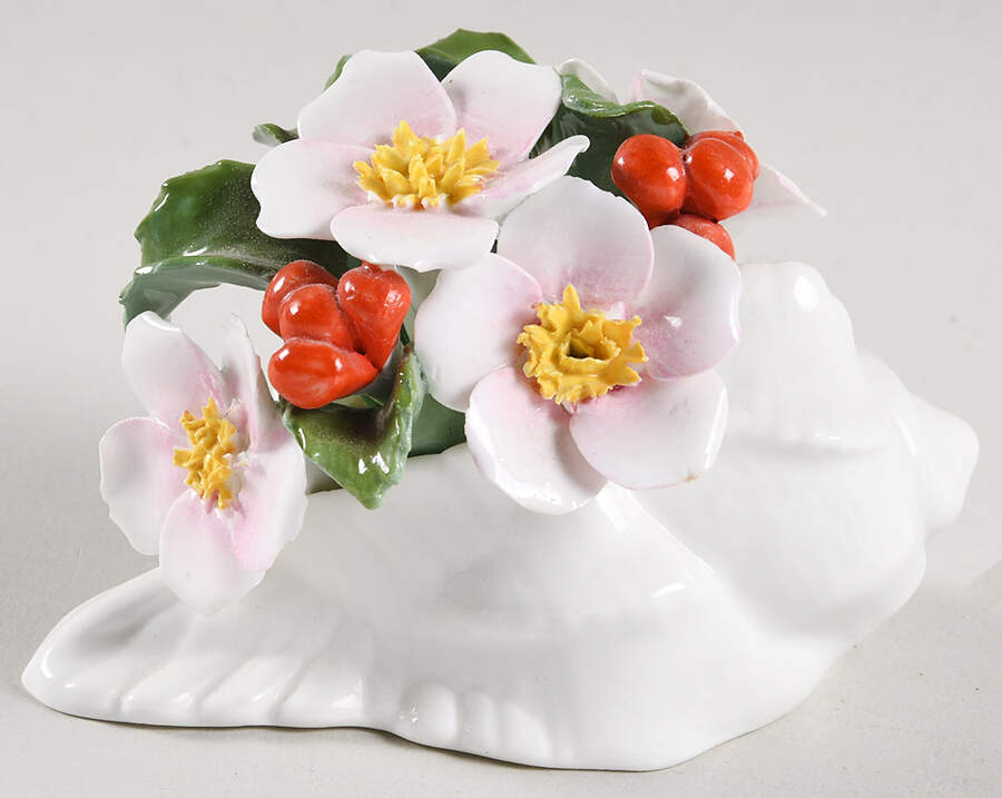 Floral Figurine December-Christmas Rose In A Shell - No Box by John  Aynsley & Sons-1