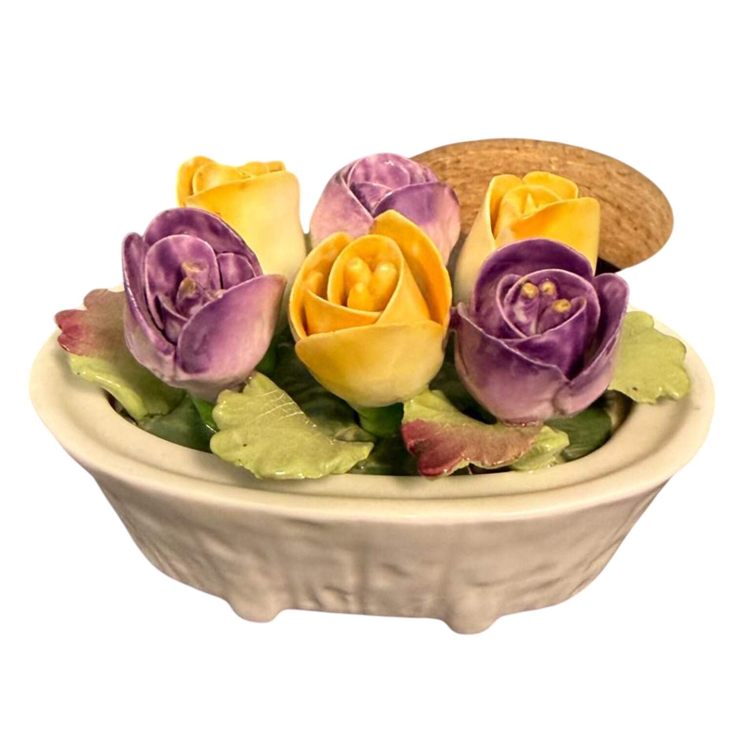 Floral Figurine February Crocus- 6 Flowers - Boxed by John  Aynsley & Sons-1