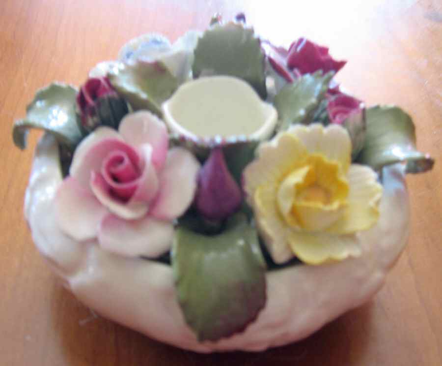 Floral Figurine Floral Candleholder - Boxed by John  Aynsley & Sons-1