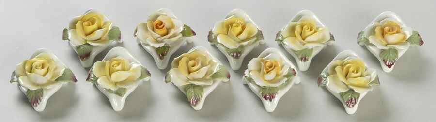 Floral Figurine Yellow Rose-Place Cards - No Box by John  Aynsley & Sons-1
