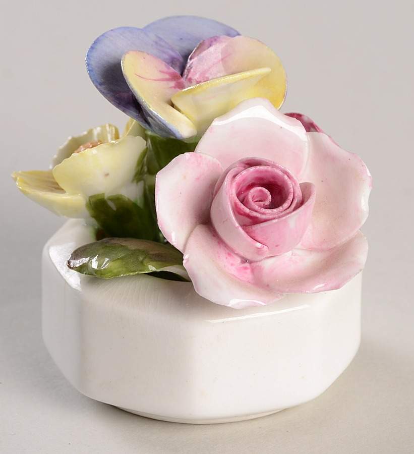 Floral Figurine Mini Bowl Mixed Garden - Boxed by John  Aynsley & Sons-1