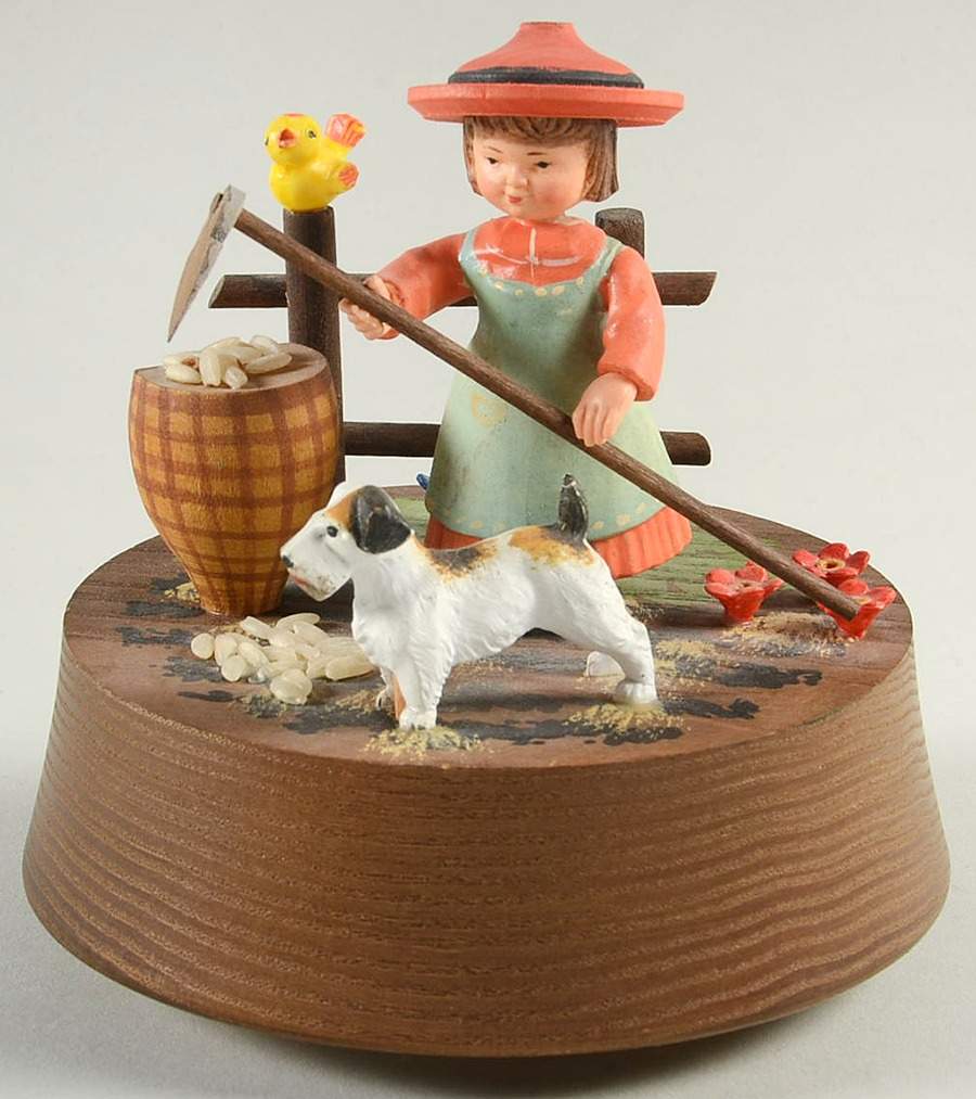 Anri Children-Music Box Edelweiss-Girl In Rice Garden - No Box by Anri-1