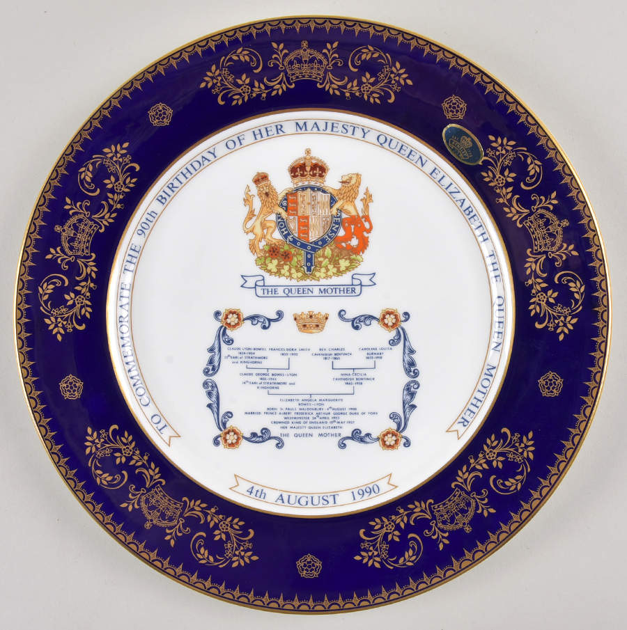 Aynsley Royalty Giftware Queen Mother 90th Birthday Plate - No Box by John  Aynsley & Sons-1