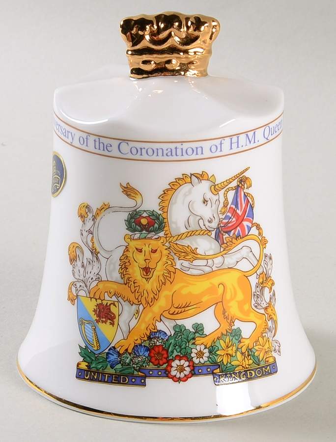 Aynsley Royalty Giftware Elizabeth Ii 40th Anniversary Bell - No Box by John  Aynsley & Sons-1