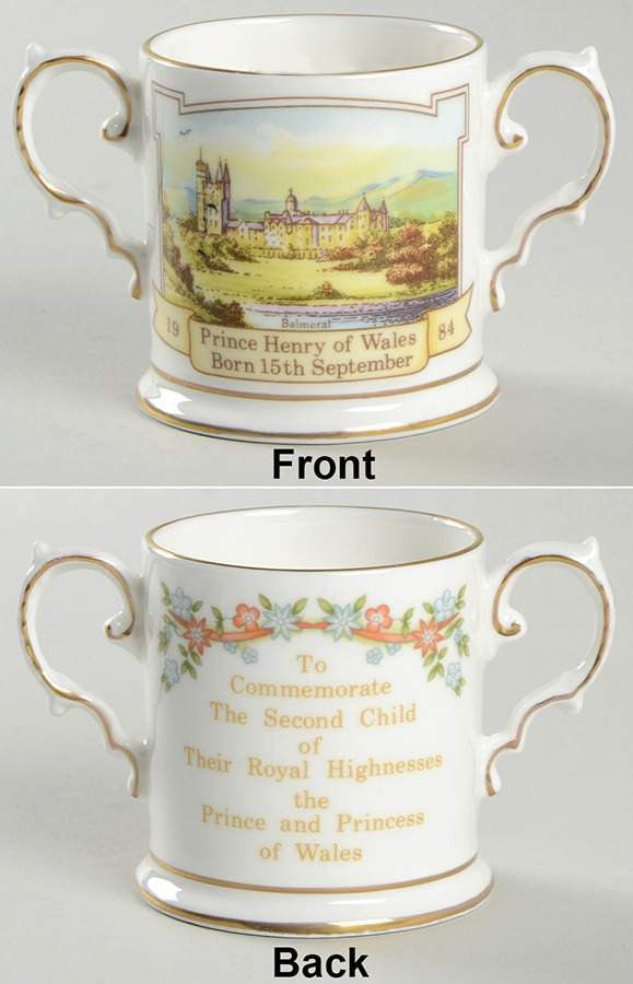 Aynsley Royalty Giftware Prince Henry Of Wales Birth Loving Cup - No Box by John  Aynsley & Sons-1