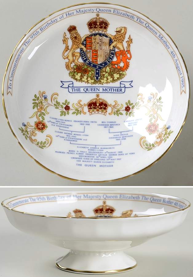 Aynsley Royalty Giftware Queen Mother 95th Birthday Compote - No Box by John  Aynsley & Sons-1