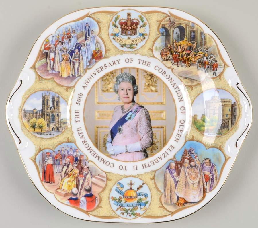 Aynsley Royalty Giftware Elizabeth Ii 50th Ann Coronation Plate - No Box by John  Aynsley & Sons-1