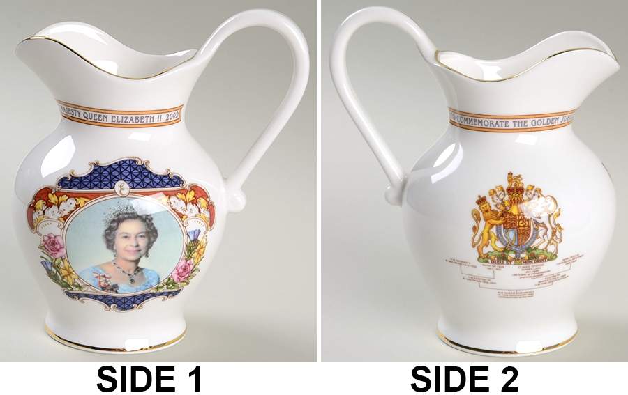 Aynsley Royalty Giftware Elizabeth Ii Golden Jubilee Pitcher - Boxed by John  Aynsley & Sons-1