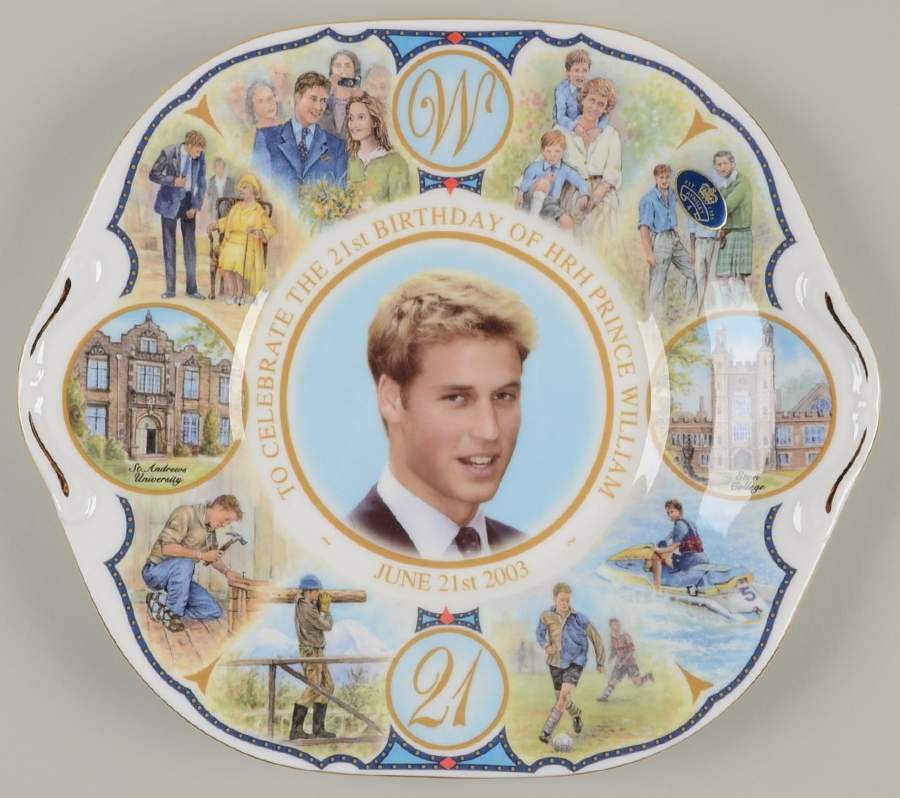 Aynsley Royalty Giftware Prince William 21st Birthday Plate - No Box by John  Aynsley & Sons-1