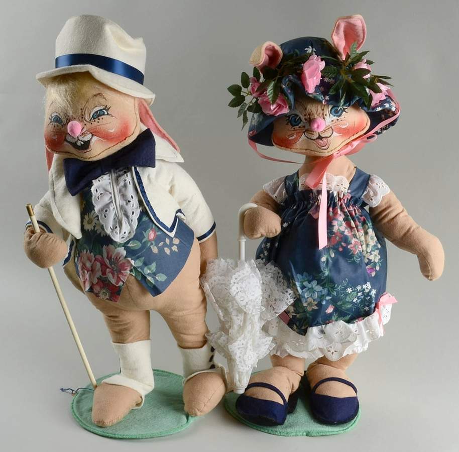Analee Easter Dolls Easter Parade Couple  - No Box by Annalee-1