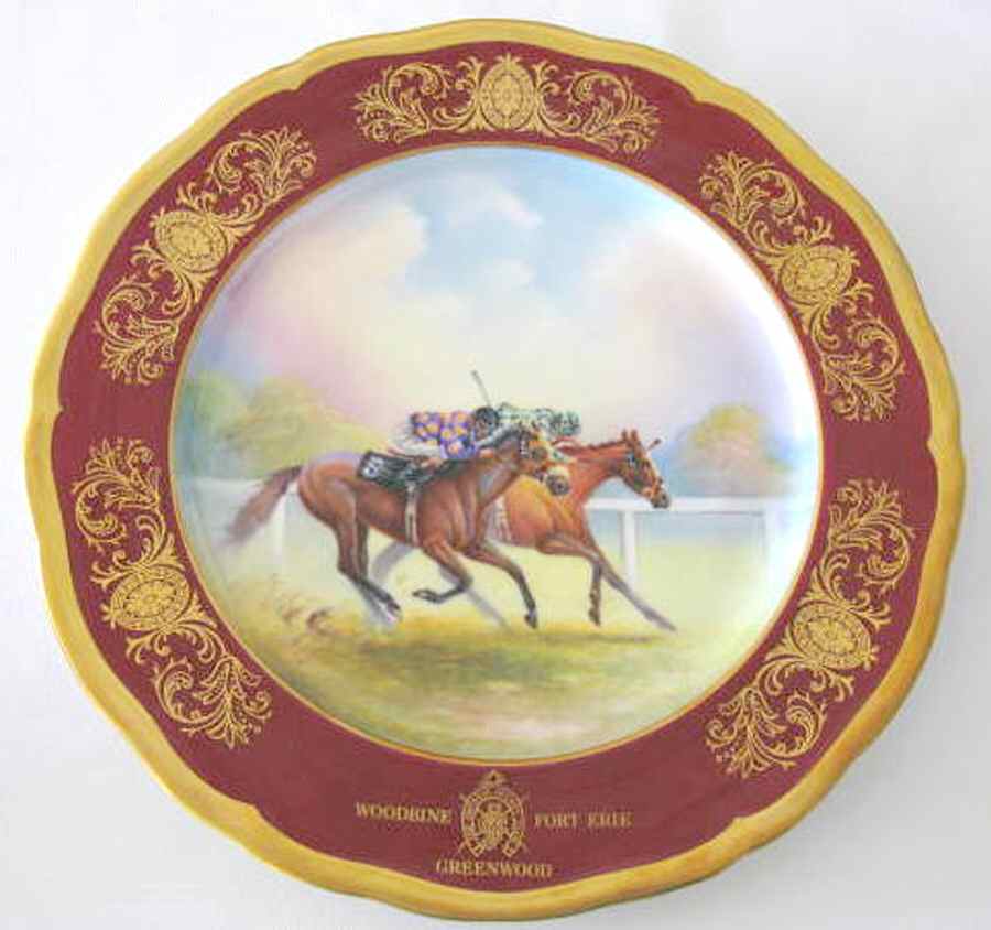 Aynsley Single Issue Plates Woodbine Fort Erie-Greenwood - No Box by John  Aynsley & Sons-1