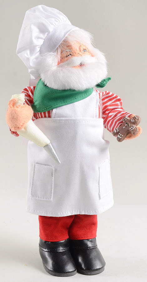 Santa and Mrs Santa Gingerbread Chef Santa With Pastry Bag - No Box by Annalee-1