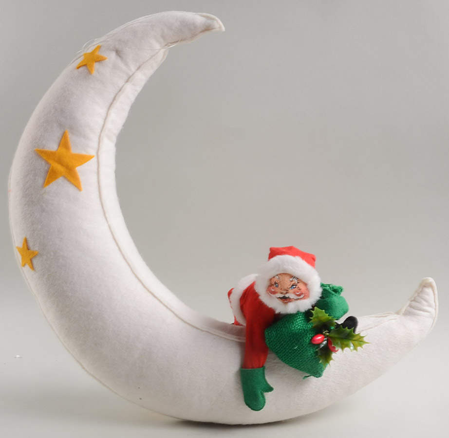 Santa and Mrs Santa Santa On Moon With Yellow Star - No Box by Annalee-1