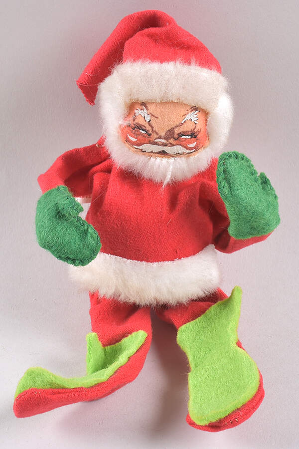 Santa and Mrs Santa Santa With Fur Trim - Green Boots - No Box by Annalee-1
