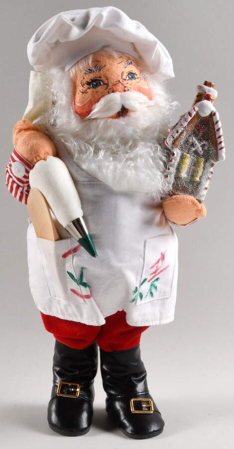Santa and Mrs Santa Gingerbread House Chef Santa - No Box by Annalee-1