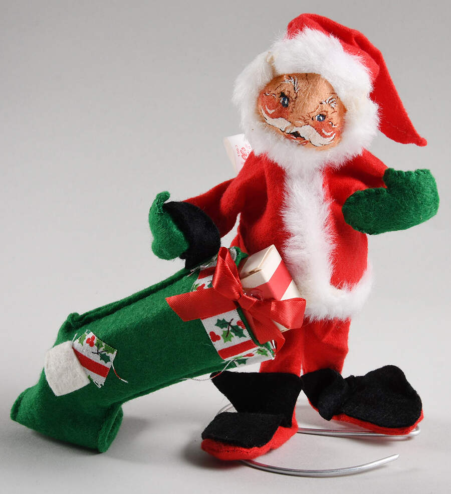Santa and Mrs Santa Santa Holding Stocking - No Box by Annalee-1