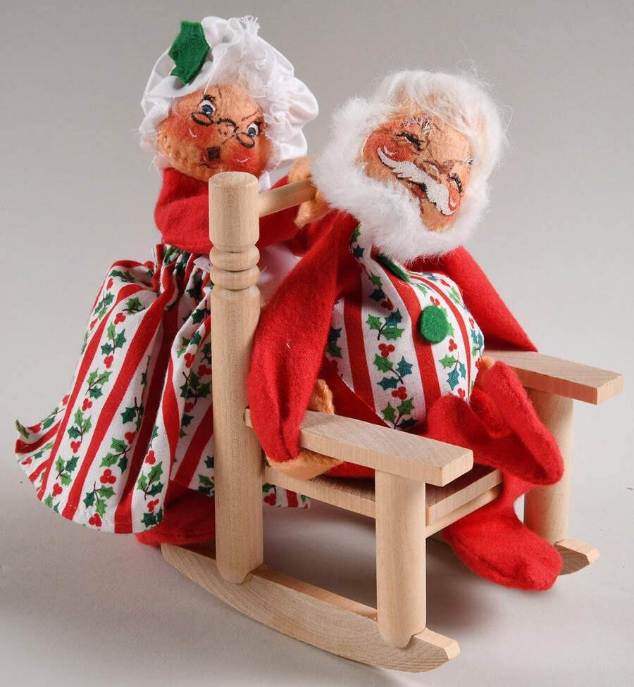 Santa and Mrs Santa Mr & Mrs Santa In Rocking Chair - No Box by Annalee-1