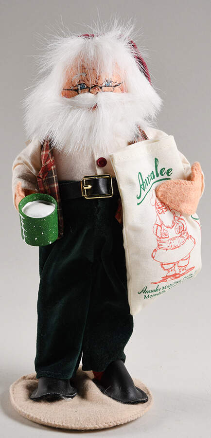 Santa and Mrs Santa Santa With Cup And Flour Cracker Barrel - No Box by Annalee-1