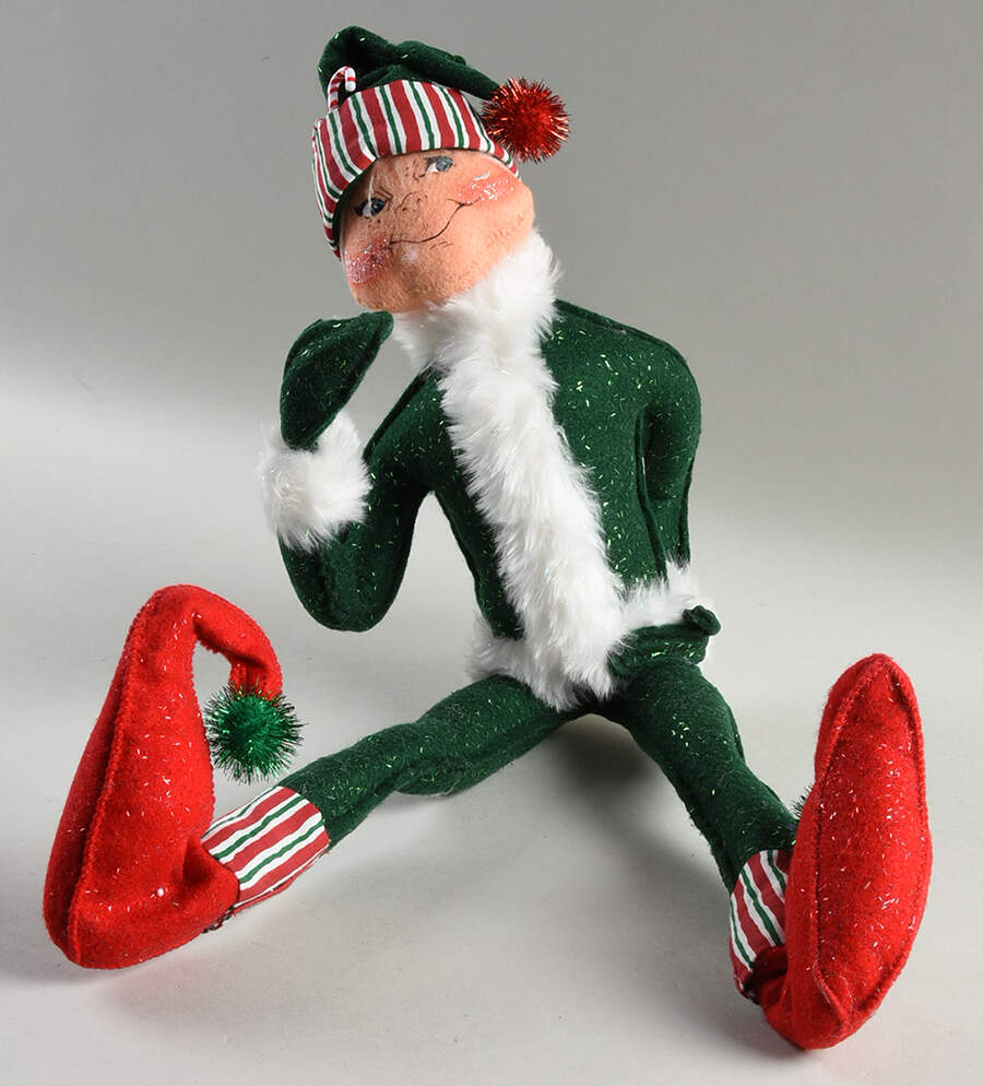 Elves & Gnomes Green Candystripe Elf - No Box 42 by Annalee-1