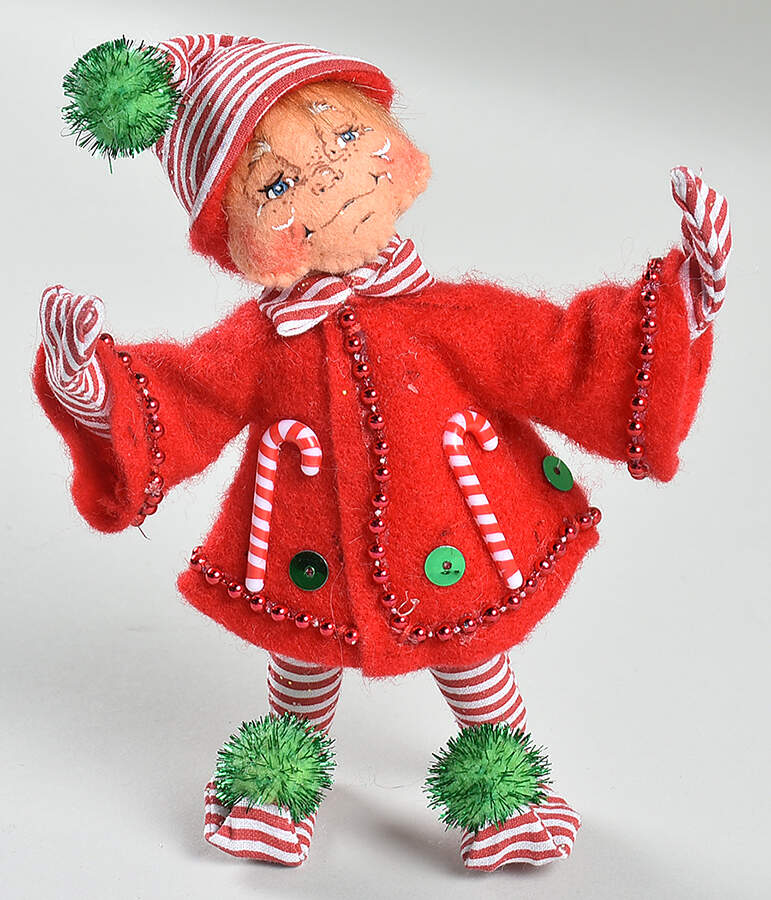 Elves & Gnomes Red Candycane Elf - No Box by Annalee-1