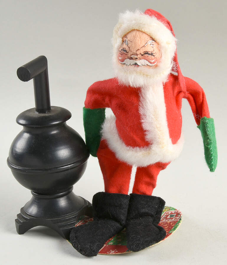 Santa and Mrs Santa Santa With A Pot Belly Stove - No Box by Annalee-1