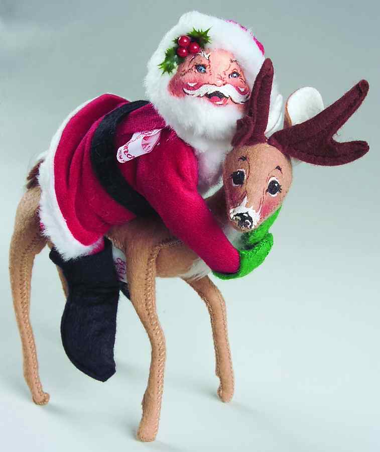Santa and Mrs Santa Santa With Reindeer - No Box by Annalee-1