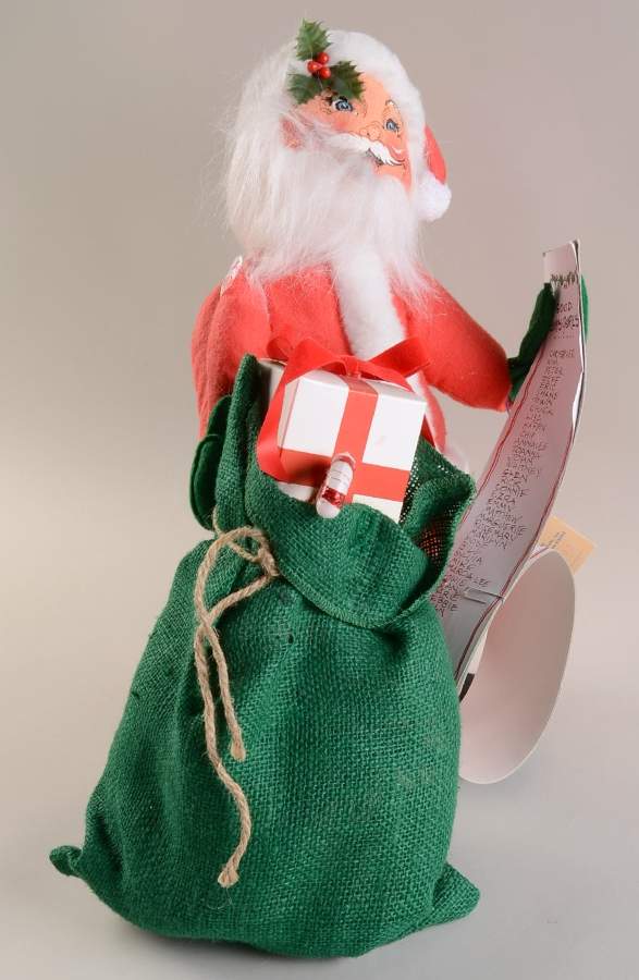 Santa and Mrs Santa Santa W/Gift List & Toy Bag - No Box by Annalee-1