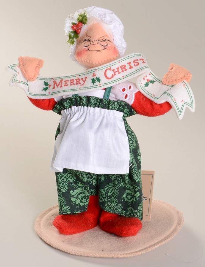 Santa and Mrs Santa Mrs Santa Hanging Merry Christmas Sign - No Box by Annalee-1