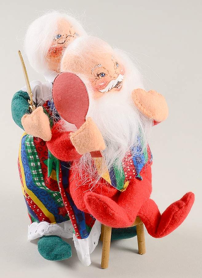 Santa and Mrs Santa Time For A Trim - No Box by Annalee-1