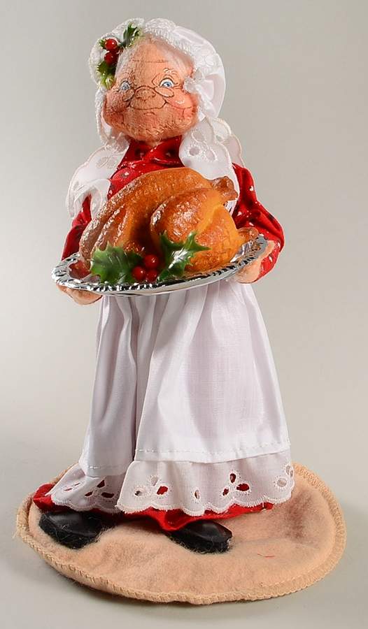 Santa and Mrs Santa Mrs Santa With Tray And Turkey - No Box by Annalee-1