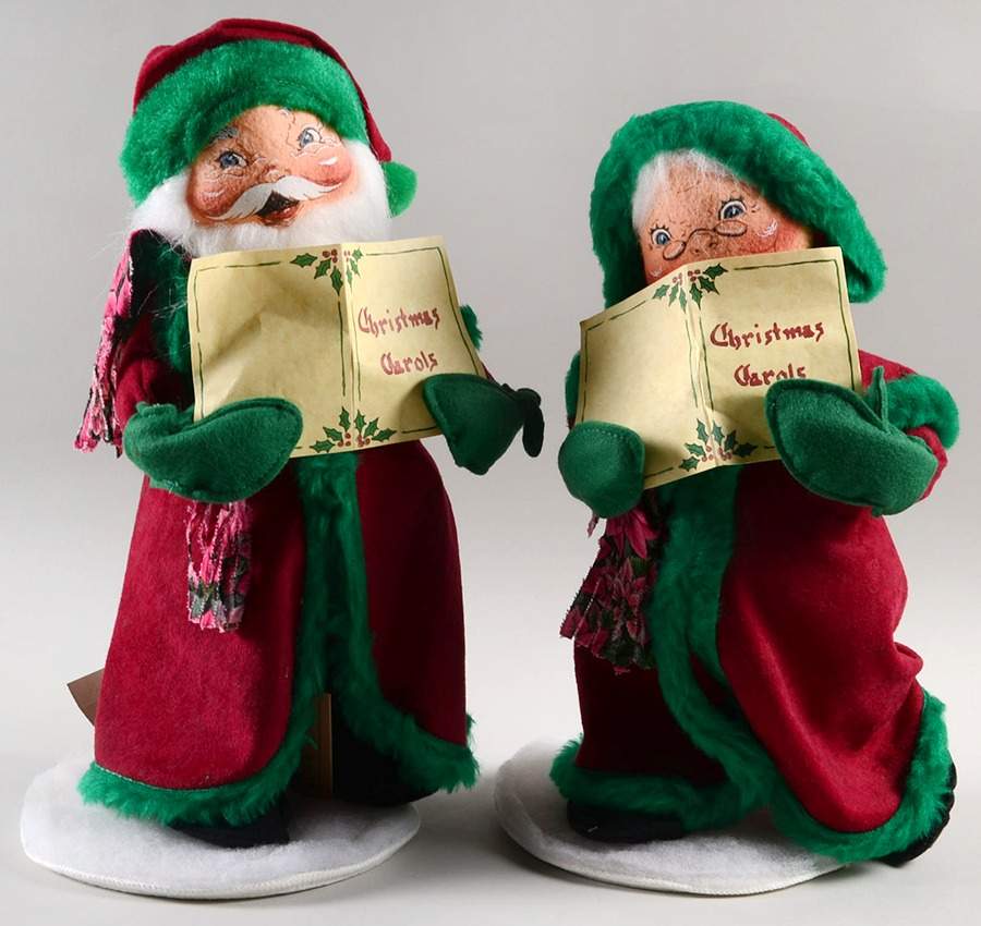 Santa and Mrs Santa Mrs Santa White Christmas - No Box by Annalee-1