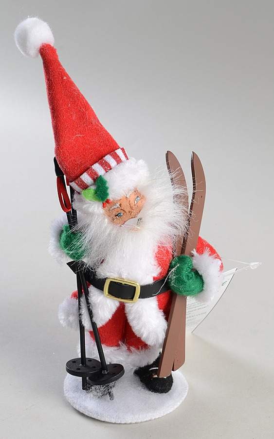 Santa and Mrs Santa Shimmering Skiing Santa - No Box by Annalee-1