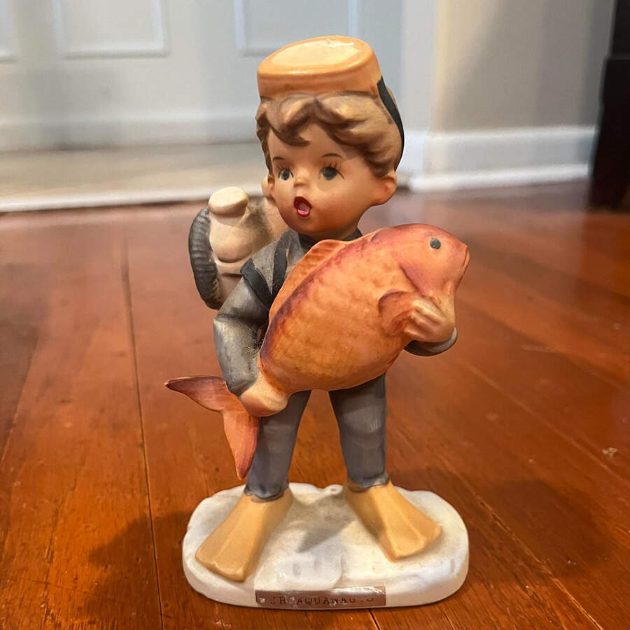 Arnart Figurines Boy With Fish - No Box by Arnart-1