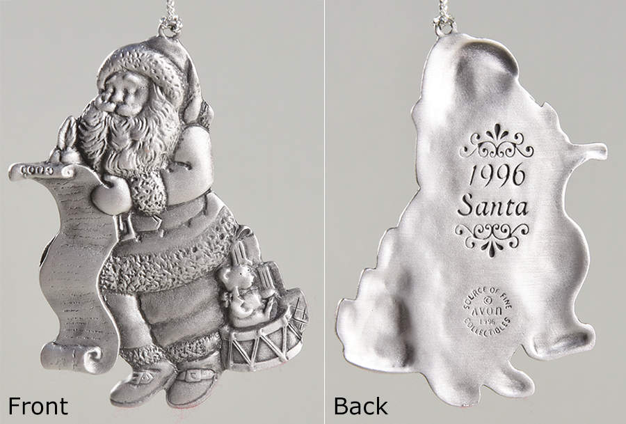 Annual Pewter Ornament Santa - Boxed by Avon-1