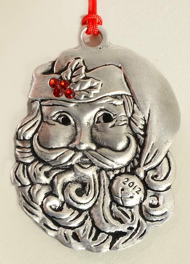 Annual Pewter Ornament Santa - Boxed by Avon-1