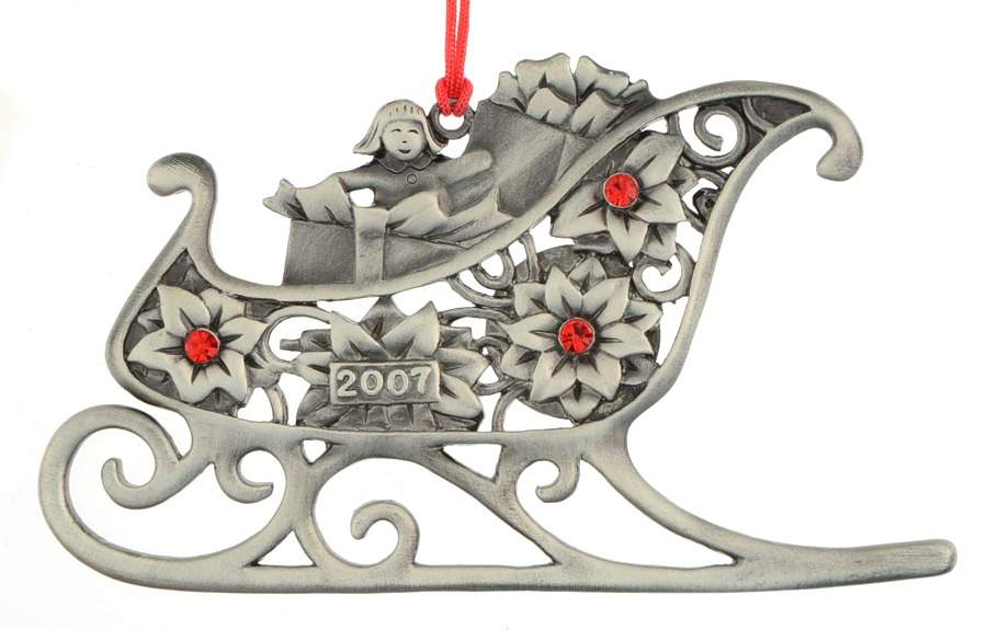 Annual Pewter Ornament Sleigh - Boxed by Avon-1