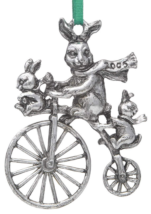 Bunny Ornament Bunny Biking - Boxed by Arthur Court-1