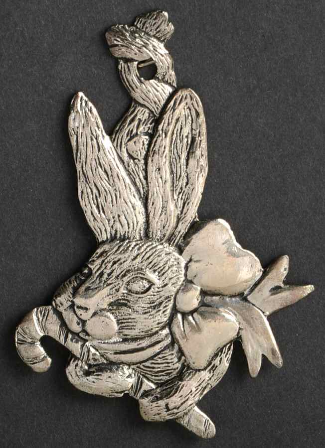 Bunny Ornament Bunny With Candy Cane - With Box by Arthur Court-1