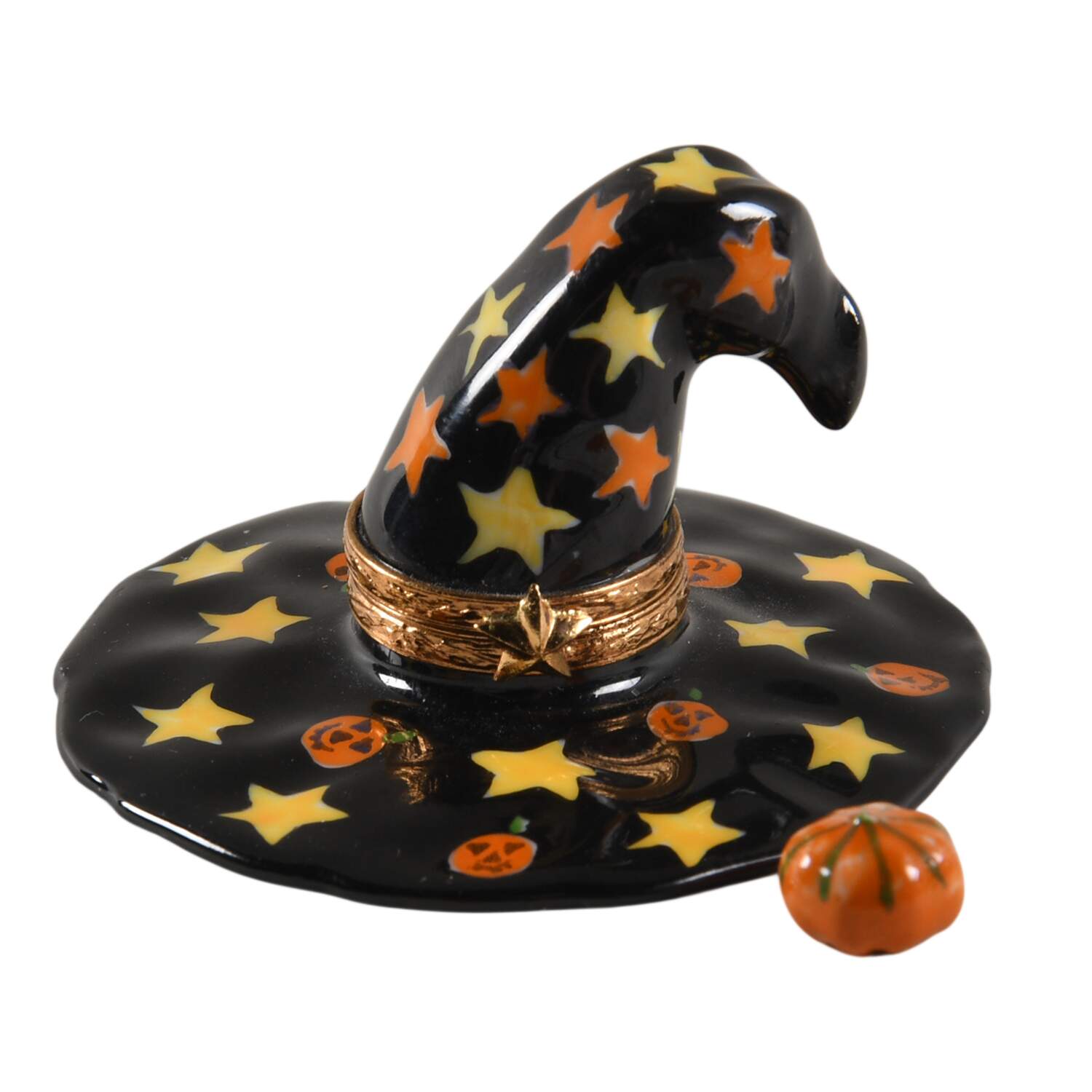 Artoria Limoges Boxes Halloween Witch Hat W/ Pumpkin - Boxed by Artoria Limoges-1