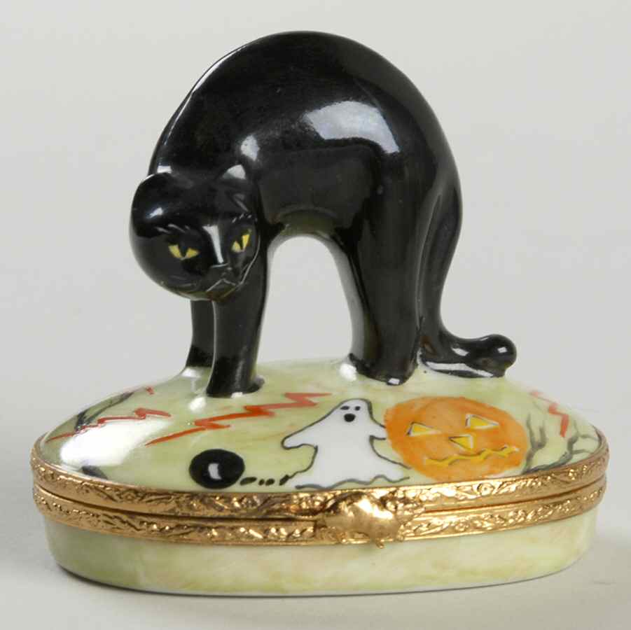 Artoria Limoges Boxes Halloween Black Cat - No Box by Artoria Limoges-1