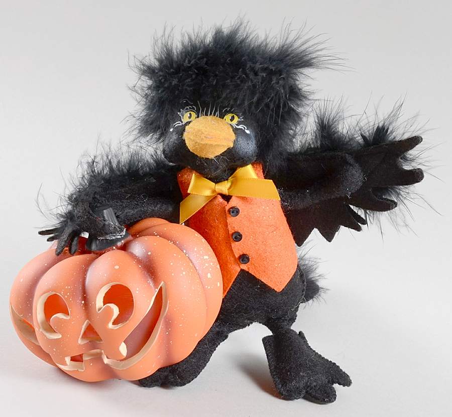 Annalee Halloween Dolls Jack O Lantern Crow-Lighted Pumpkin - No Box by Annalee-1